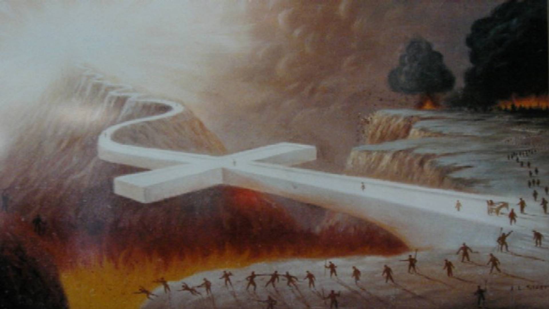 Рай и ад на небе. Пропасть в ад. Мост в судный день в исламе. В рай через ад. Лестницы в рай и ад.